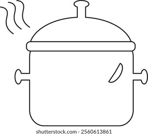 A cooking pot is a deep, round, straight-sided container used for cooking large quantities of food.