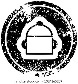 cooking pot distressed icon symbol
