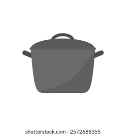 cooking pot flat design vector illustration. kitchenware pot dinner dish