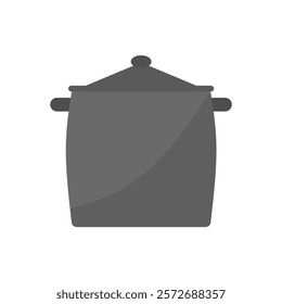 cooking pot flat design vector illustration. kitchenware pot dinner dish