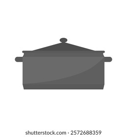 cooking pot flat design vector illustration. kitchenware pot dinner dish