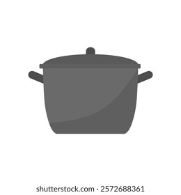 cooking pot flat design vector illustration. kitchenware pot dinner dish