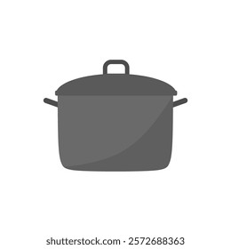 cooking pot flat design vector illustration. kitchenware pot dinner dish