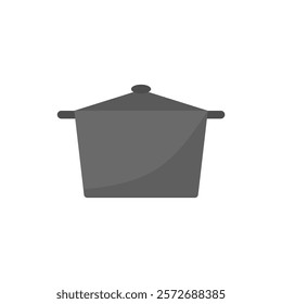 cooking pot flat design vector illustration. kitchenware pot dinner dish