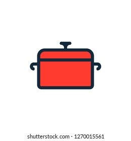 Cooking pot flat vector icon sign symbol