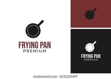 Cooking pot or frying pan logo design vector template illustration idea