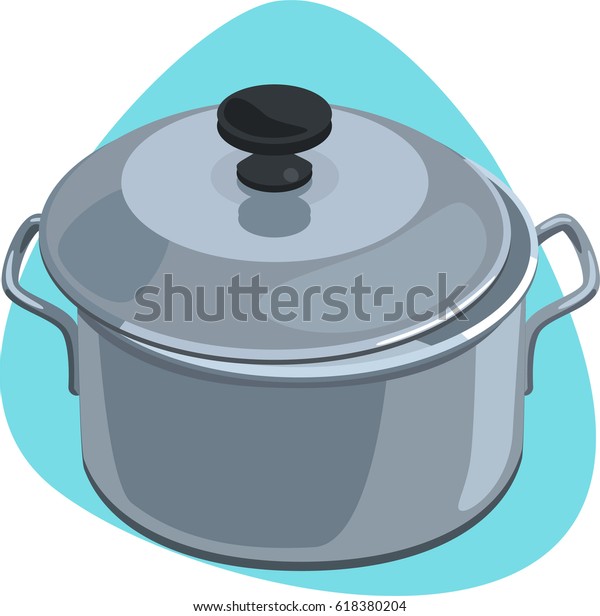 Cooking Pot Handles Stainless Lid Black Stock Vector (Royalty Free ...