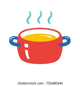 Cooking Pot With Hot Food Icon