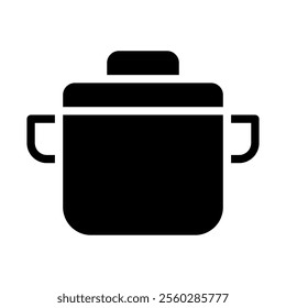 Cooking pot icon. Concept of cooking, kitchen, and food preparation.