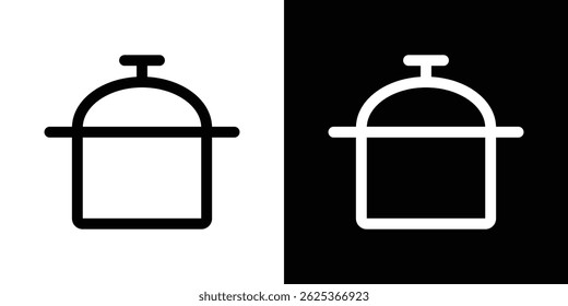 Cooking pot icon concept stroke on white background