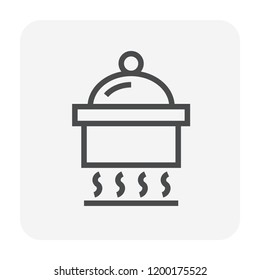 Cooking pot icon for cooking design, editable stroke.