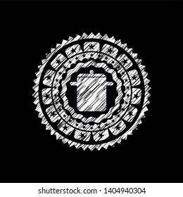 cooking pot icon drawn on a blackboard