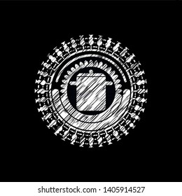 cooking pot icon drawn on a chalkboard