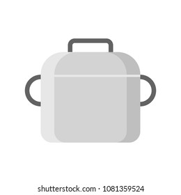 Cooking pot icon, flat design isolated vector