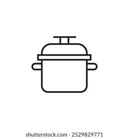 Cooking pot icon flat line symbol set.