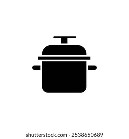 Cooking pot icon flat line symbol set.