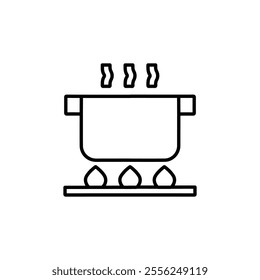 cooking pot icon Flat symbol set outline