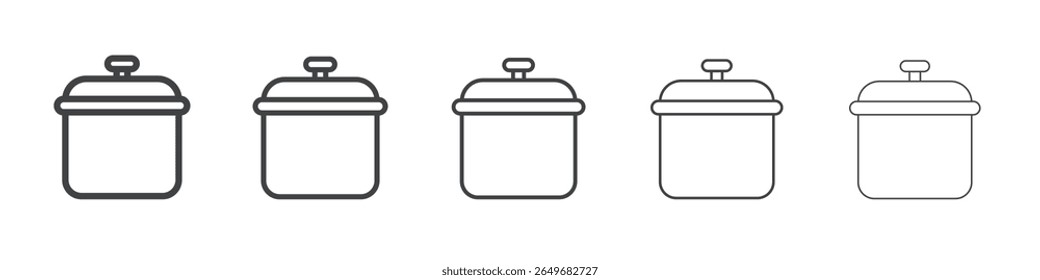 cooking pot icon flat thin illustration symbol