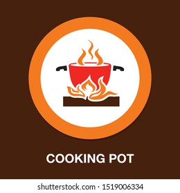 cooking pot icon- cooking food