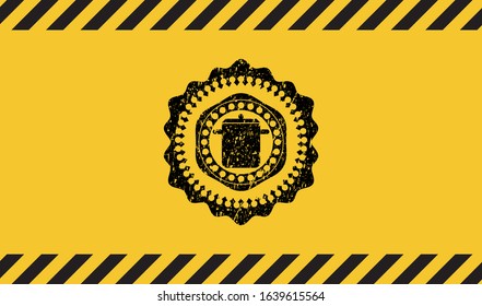 cooking pot icon grunge warning sign emblem. Vector Illustration. Detailed.