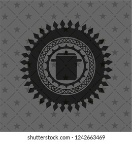 cooking pot icon inside black emblem. Vintage.