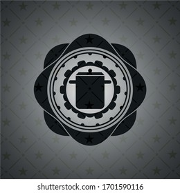 cooking pot icon inside black emblem