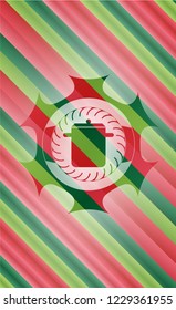 cooking pot icon inside christmas emblem.