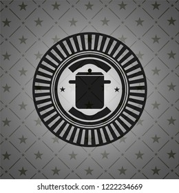 cooking pot icon inside dark badge