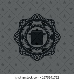 cooking pot icon inside dark emblem