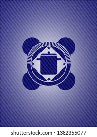 cooking pot icon inside jean background