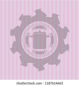 cooking pot icon inside pink icon or emblem