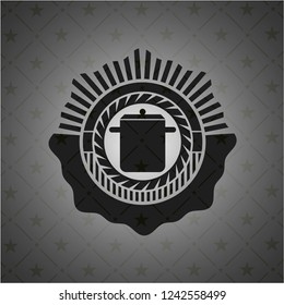 cooking pot icon inside realistic dark emblem