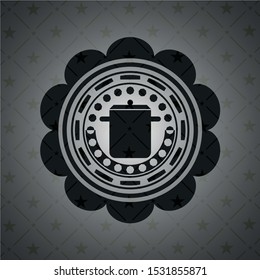 cooking pot icon inside realistic dark emblem