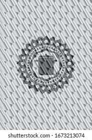Kochtöpfensymbol in glänzendem silbernem Emblem. Skaliert Muster. Vektorillustration Illustration. Detaillierte Angaben.