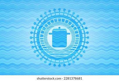 icono de olla de cocina en el fondo de la placa de agua. 