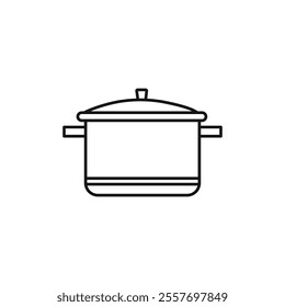 Cooking pot icon Isolated flat vector in outline