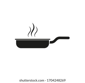 Cooking pot icon isolated on white background. Boil or stew food symbol. Orange circle button.