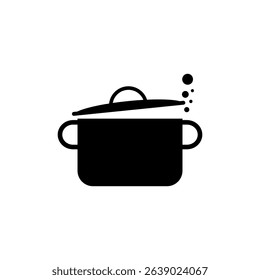 Cooking pot icon isolated on white background