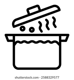 Cooking pot icon line style transparent