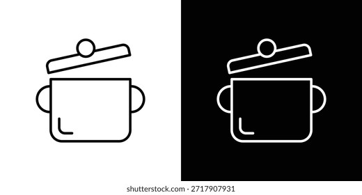 Ícone de panela de cozinha - Estilo de linha. design de modelo de símbolo
