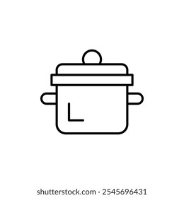 Cooking pot icon logo sign set vector outline