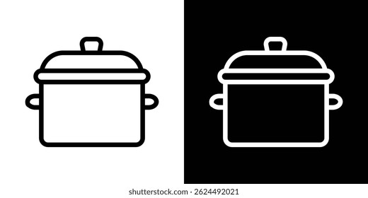 Cooking pot icon. Logotype vector set