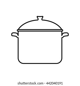 Cooking pot icon. Menu and kitchen design. Vector graphic