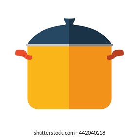 Cooking pot icon. Menu and kitchen design. Vector graphic