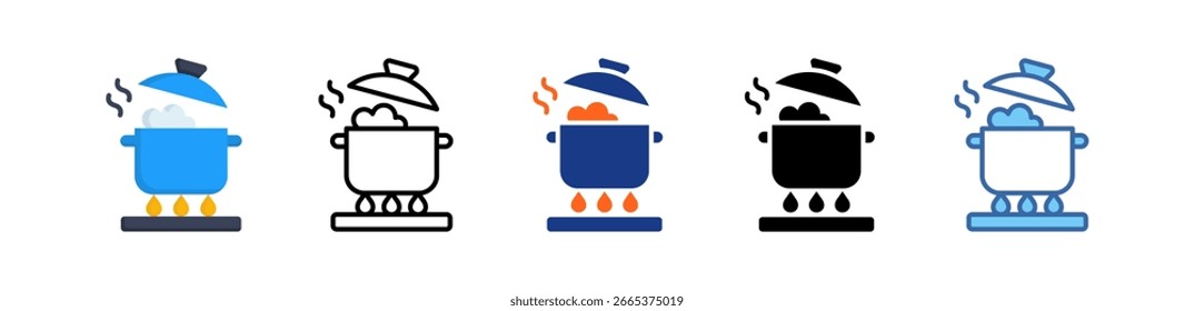 Kochtopf Symbol Multi Style Illustration