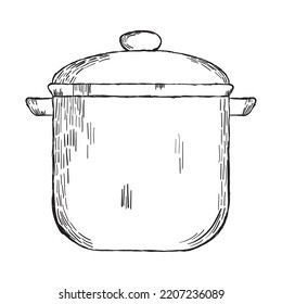 cooking pot icon on white background