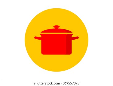 Cooking Pot Icon On White Background