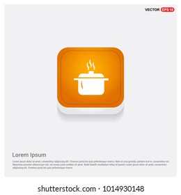 Cooking pot icon Orange Web Button