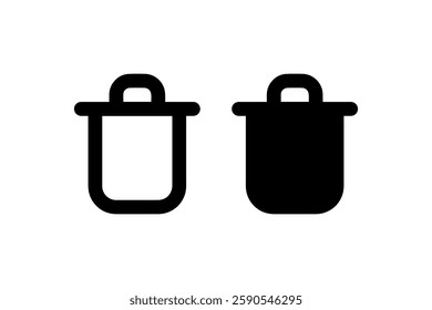 Cooking pot icon in outline and solid style Vector