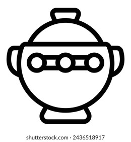 Cooking pot icon outline vector. Cookware tool. Kitchen culinary items